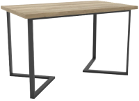 Обеденный стол Hype Mebel Дельта раздвижной 110x70 (черный/дуб галифакс натуральный) - 
