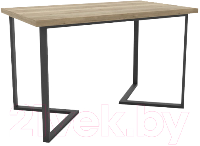 Обеденный стол Hype Mebel Дельта раздвижной 110x70 (черный/дуб галифакс натуральный)
