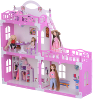 Кукольный домик Krasatoys Дом Анна с мебелью / 000268 (белый/розовый) - 