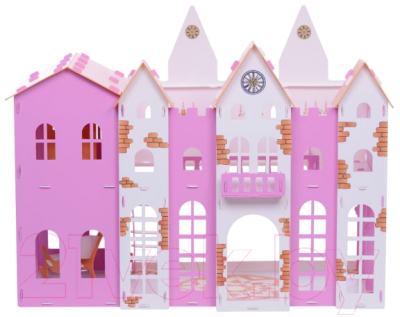 Кукольный домик Krasatoys Замок Джульетты с мебелью / 000261 (белый/розовый)