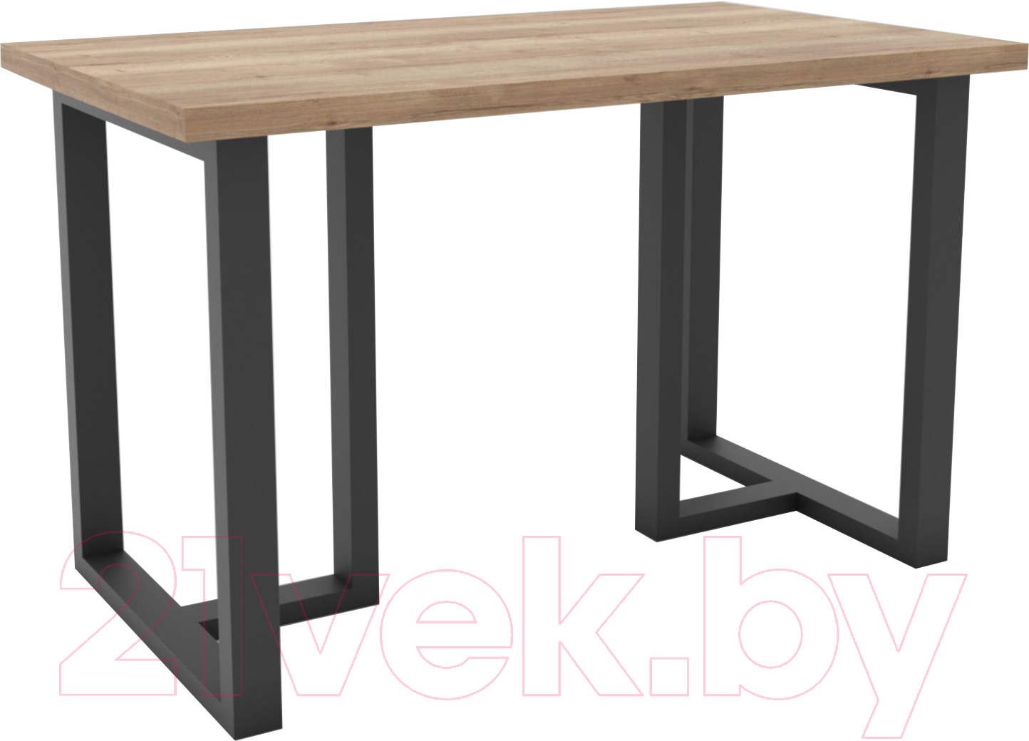 Обеденный стол Hype Mebel Триног 125x75 (черный/дуб галифакс натуральный)