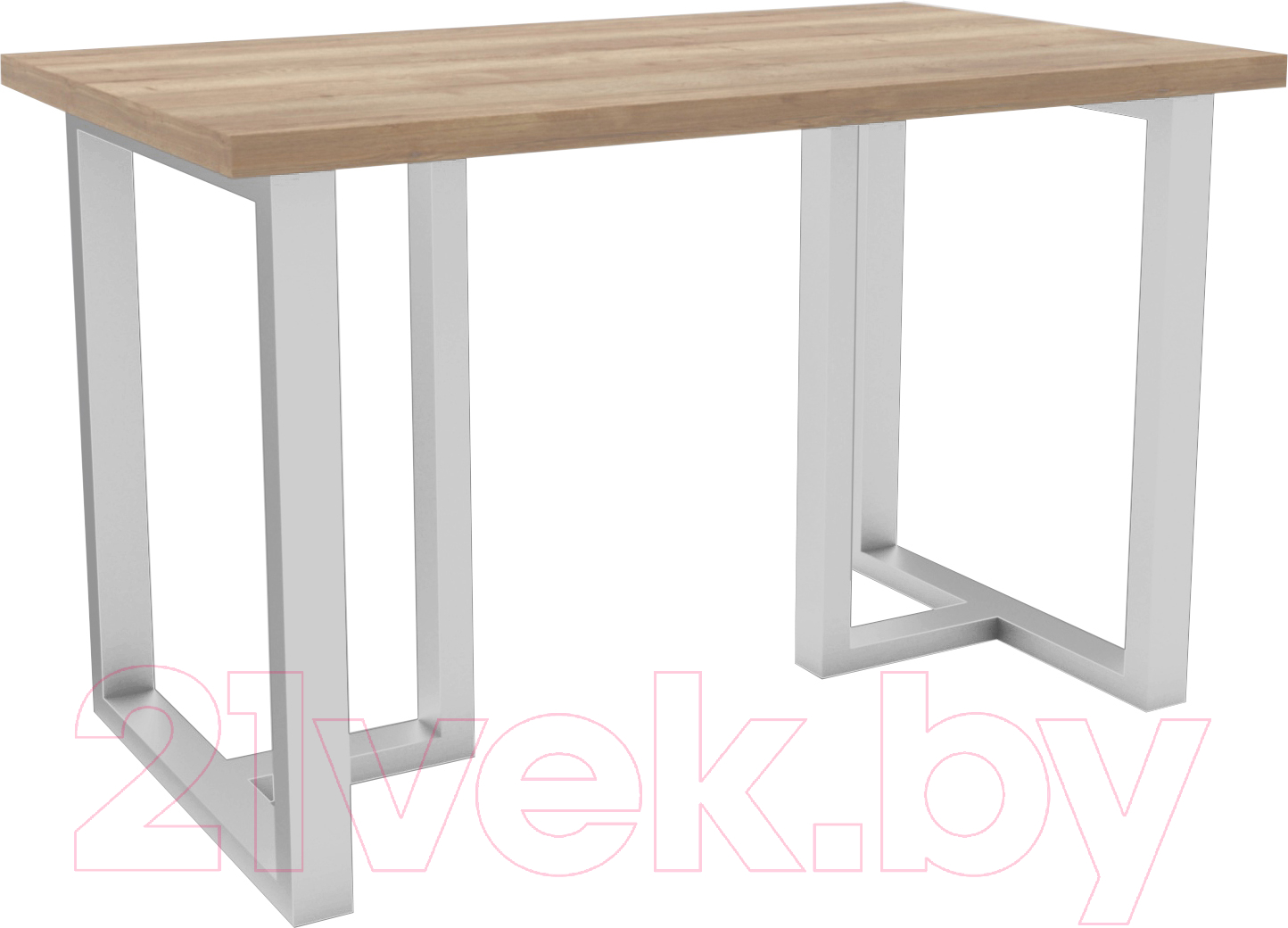 Обеденный стол Hype Mebel Триног 125x75 (белый/дуб галифакс натуральный)