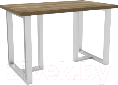 Обеденный стол Hype Mebel Триног 125x75 (белый/дуб галифакс олово)