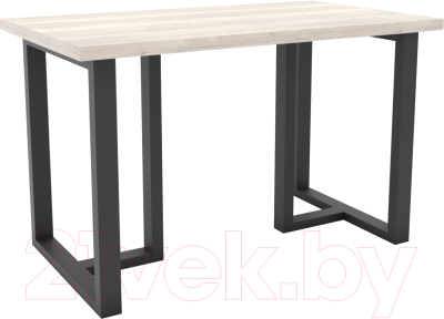Обеденный стол Hype Mebel Триног 125x75 (черный/древесина белая)