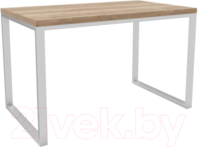 Обеденный стол Hype Mebel Чикаго 110x70 (белый/дуб галифакс натуральный)