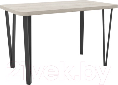 Обеденный стол Hype Mebel Польский 110x70 (черный/древесина белая)