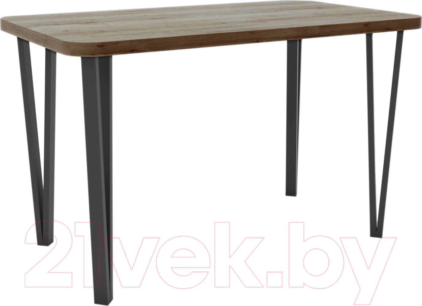 Обеденный стол Hype Mebel Польский 125x75 (черный/дуб галифакс олово)