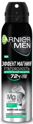

Антиперспирант-спрей Garnier, Men Эффект магния Ультрасухость 72 часа