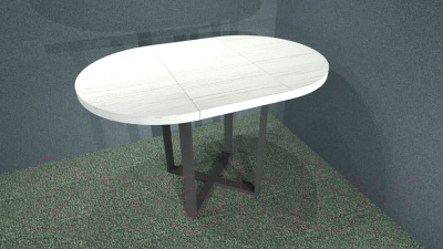 Обеденный стол Hype Mebel Раунд раздвижной 80x80 (черный/древесина белая)