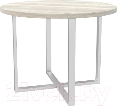 Обеденный стол Hype Mebel Раунд раздвижной 80x80 (белый/древесина белая)