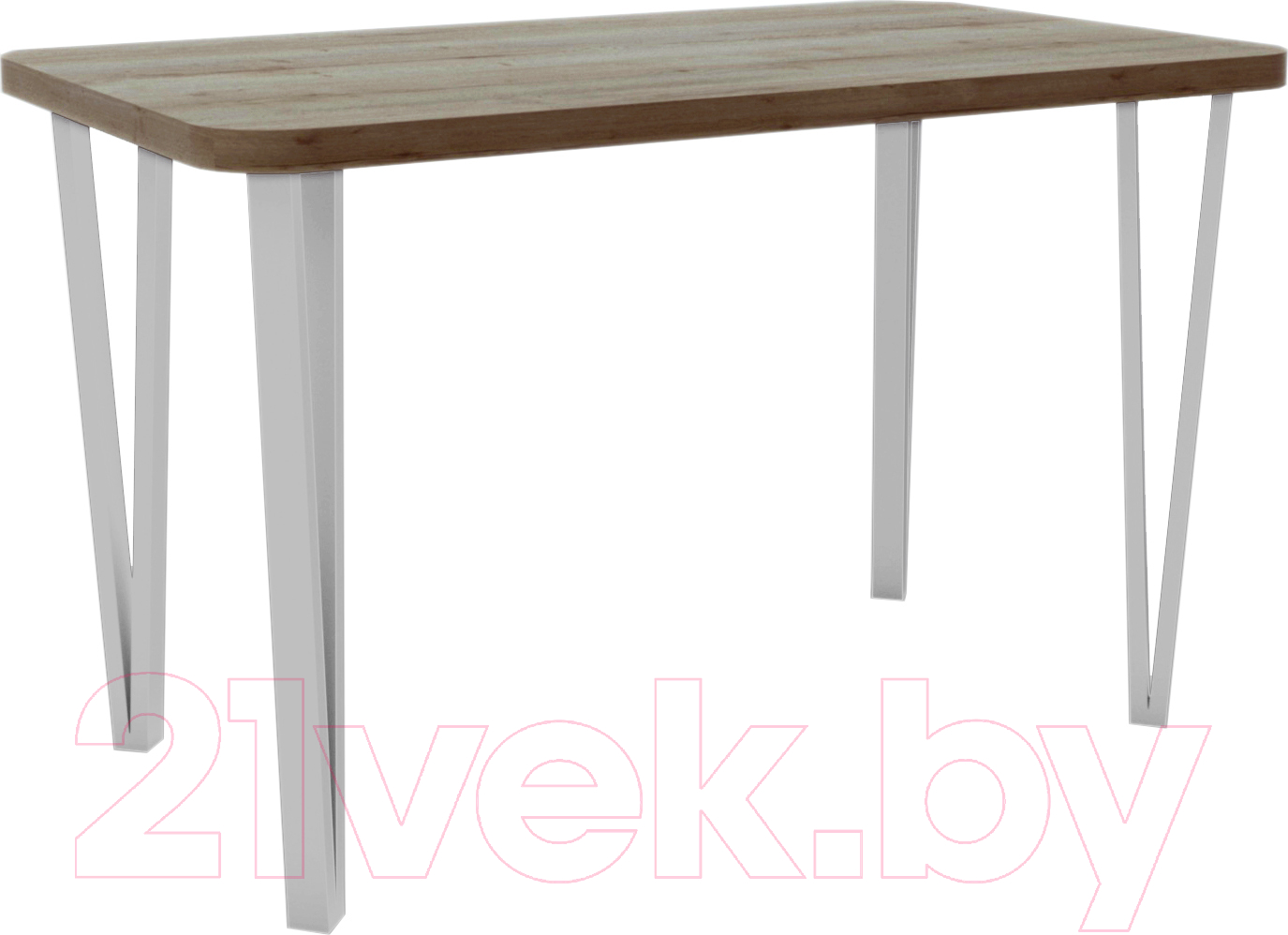Обеденный стол Hype Mebel Польский 125x75 (белый/дуб галифакс олово)