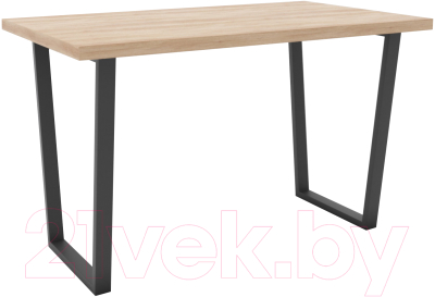 Обеденный стол Hype Mebel Трапеция 110x70 (черный/дуб галифакс натуральный)