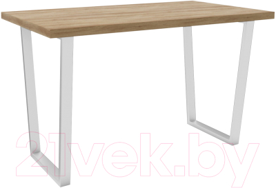 Обеденный стол Hype Mebel Трапеция 110x70 (белый/дуб галифакс олово)