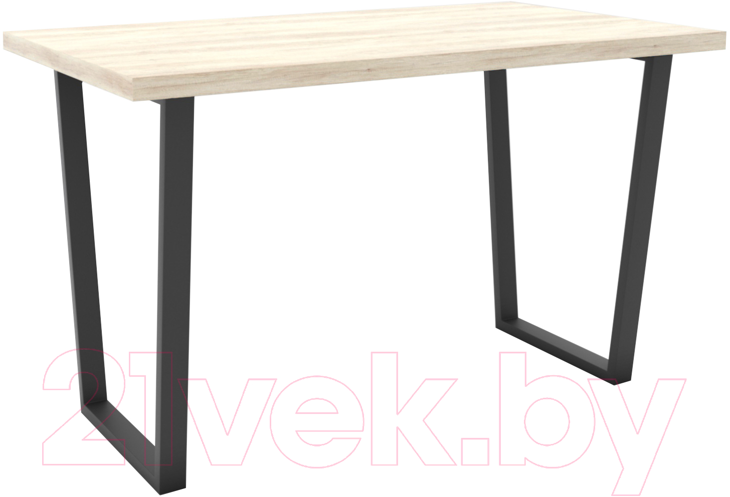 Обеденный стол Hype Mebel Трапеция 110x70 (черный/древесина белая)