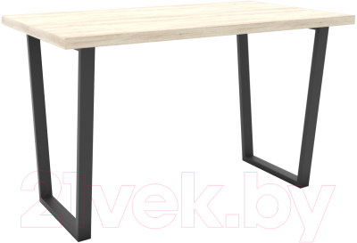 Обеденный стол Hype Mebel Трапеция 110x70 (черный/древесина белая)