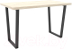 Обеденный стол Hype Mebel Трапеция 110x70 (черный/древесина белая) - 