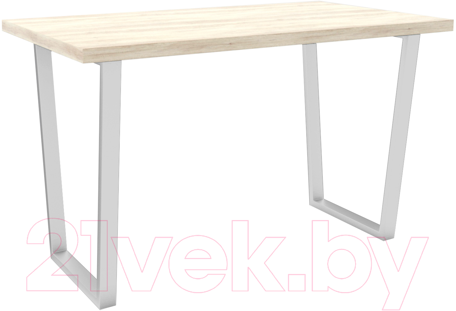 Обеденный стол Hype Mebel Трапеция 110x70 (белый/древесина белая)