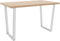 Обеденный стол Hype Mebel Трапеция 110x70 раздвижной (белый/дуб галифакс натуральный) - 