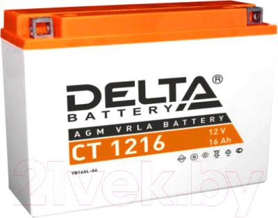 Мотоаккумулятор DELTA AGM СТ 1216 / YB16AL-A2 (16 А/ч)