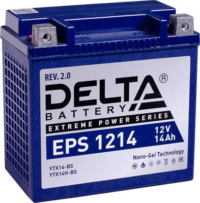 Мотоаккумулятор DELTA EPS 1214 YTX14-BS / YTX14H-BS (12 А/ч) - 