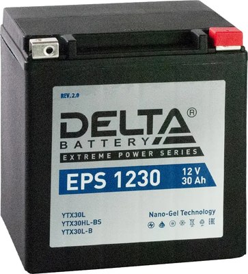 Мотоаккумулятор DELTA EPS 1230 YTX30HL-BS / YTX30L-B / YTX30L (30 А/ч) - 
