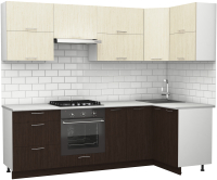 Кухонный гарнитур S-Company Клео крафт 1.2x2.5 правая (файнлайн мокка/файнлайн крем) - 