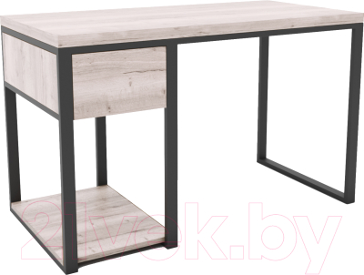 Письменный стол Hype Mebel Дэск 110x50 (черный/древесина белая)