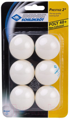 Набор мячей для настольного тенниса Donic Schildkrot Prestige (6шт, белый)