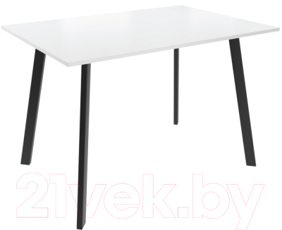 Обеденный стол Listvig Слим 2 110x70 (белый/черный)