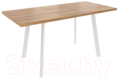 Обеденный стол Listvig Фин 120-152x70 (дуб/белый)