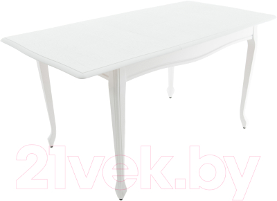 Обеденный стол Аврора Кабриоль 120x80 (тон 9/эмаль белая)