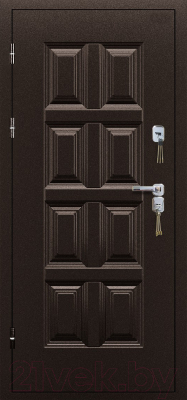 Входная дверь Промет Винтер-100 дуб Шале мореный (88x206, левая)