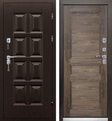 Входная дверь Промет Винтер-100 дуб Шале мореный (88x206, правая)