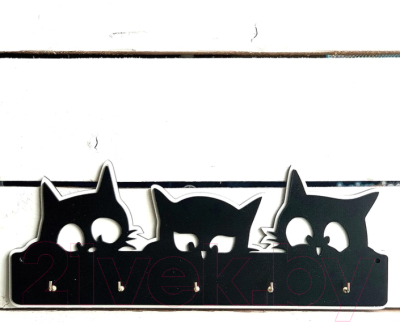 Ключница настенная Grifeldecor Черный кот / BZ212-4B422