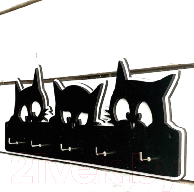 Ключница настенная Grifeldecor Черный кот / BZ212-4B422