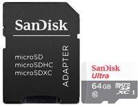 

Карта памяти SanDisk, MicroSDXC (Class10) 64GB (SDSQUNR-064G-GN3MA)
