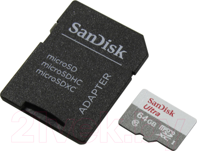 Карта памяти SanDisk MicroSDXC (Class10) 64GB (SDSQUNR-064G-GN3MA)