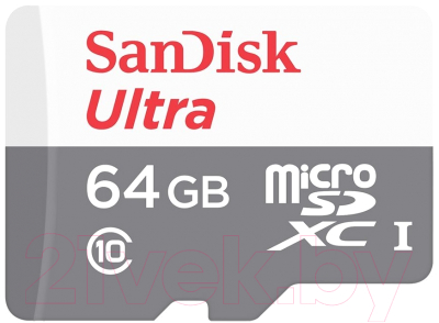 Карта памяти SanDisk MicroSDXC (Class10) 64GB (SDSQUNR-064G-GN3MA)