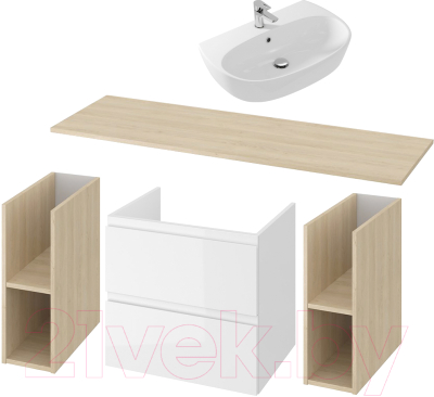 Комплект мебели для ванной Cersanit Moduo 120 + Street Fusion 70