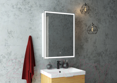 Шкаф с зеркалом для ванной Континент Allure Led 60х80 R