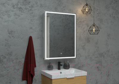 Шкаф с зеркалом для ванной Континент Allure Led 60х80 R