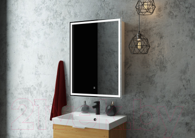 Шкаф с зеркалом для ванной Континент Allure Led 60х80 L