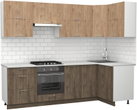 Кухонный гарнитур S-Company Клео крафт 1.2x2.6 правая (гикори темный/гикори натуральный) - 