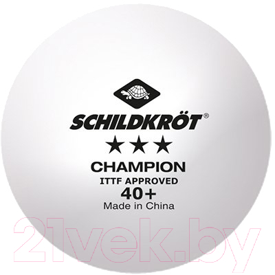 Набор мячей для настольного тенниса Donic Schildkrot 3 Champion ITTF (3шт, белый)