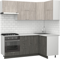 Кухонный гарнитур S-Company Клео крафт 1.2x2.0 правая (железный камень/бетонный камень) - 