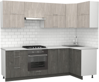 Готовая кухня S-Company Клео крафт 1.2x2.5 правая (железный камень/бетонный камень) - 