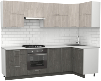 Готовая кухня S-Company Клео крафт 1.2x2.6 правая (железный камень/бетонный камень) - 
