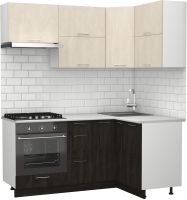 Кухонный гарнитур S-Company Клео крафт 1.2x1.8 правая (угольный камень/шелковый камень) - 
