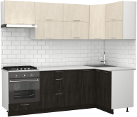 Готовая кухня S-Company Клео крафт 1.2x2.4 правая (угольный камень/шелковый камень) - 