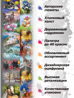 Картина по номерам БЕЛОСНЕЖКА Корзина с цветами / 273-AB